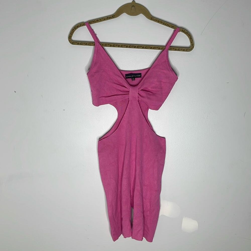 ALMOST FAMOUS Pink Cutout Knit One Piece Romper Size Medium
